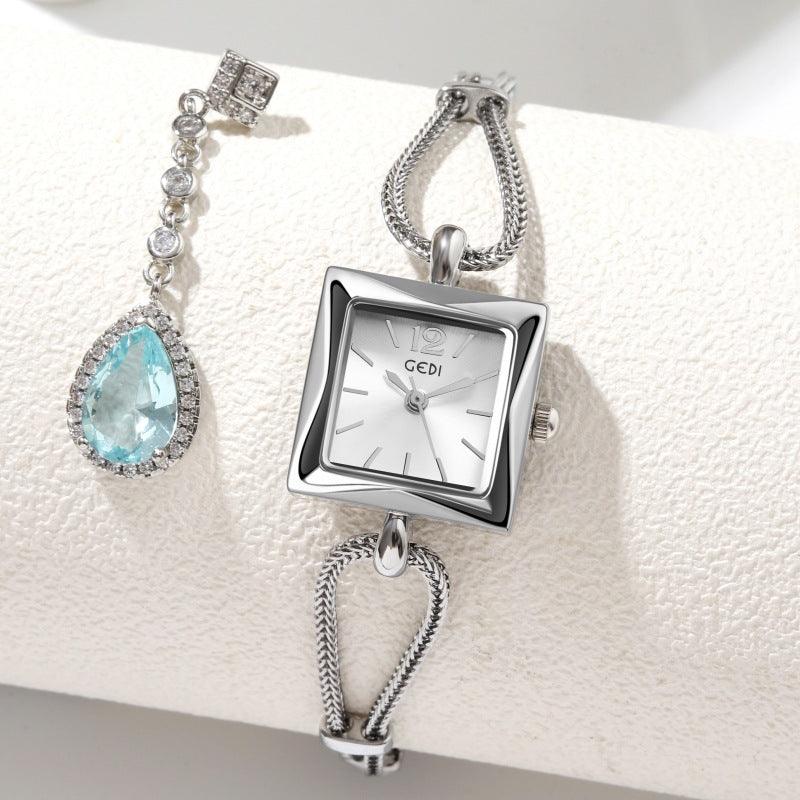 High-grade Simple Small Square Plate Alloy Bracelet Watch Antique Style - Aaryan Malik اريان مالك