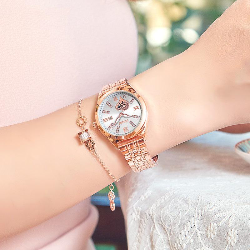 Women's Fashion Casual Waterproof Calendar Luminous Watch - Aaryan Malik اريان مالك