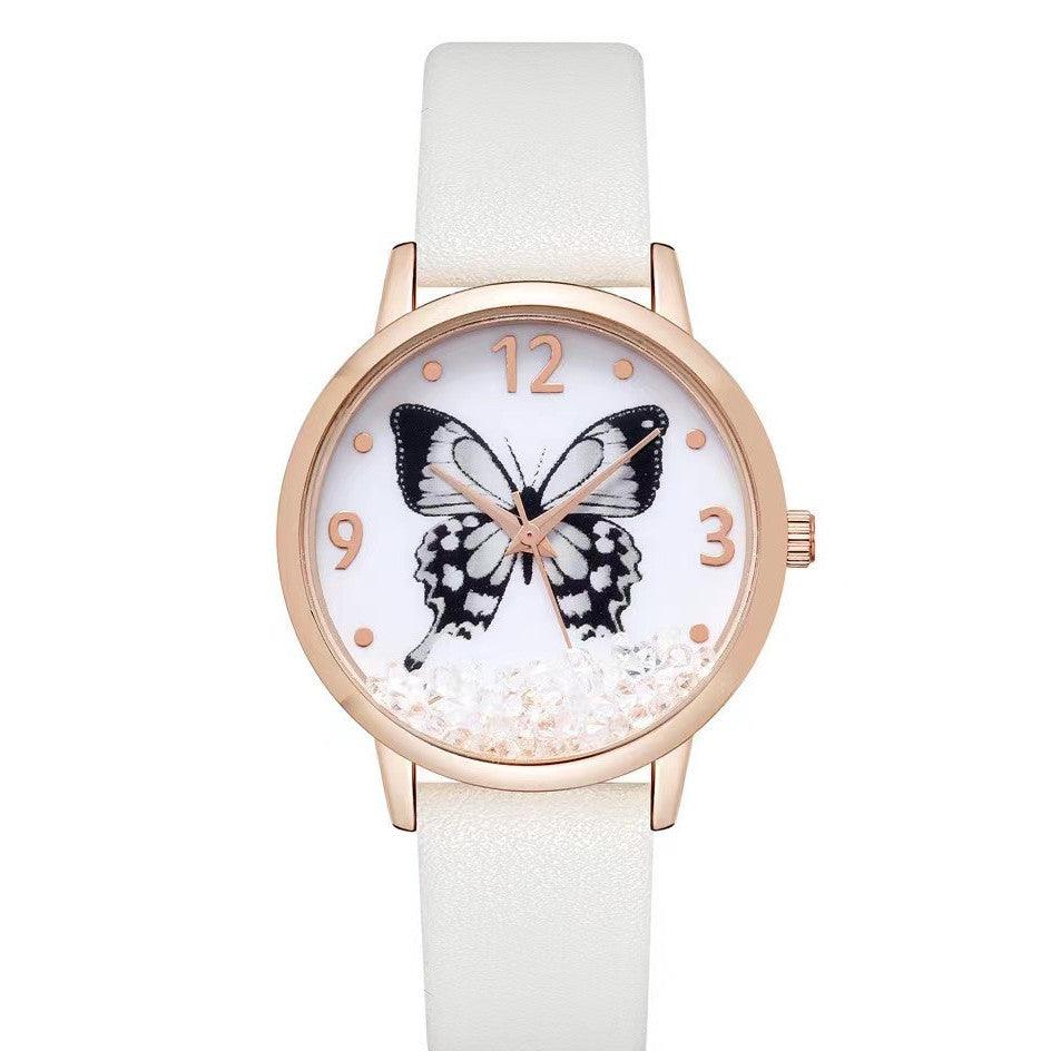 Women's Fashion Numbers Rhinestone Butterfly Quartz Watch - Aaryan Malik اريان مالك