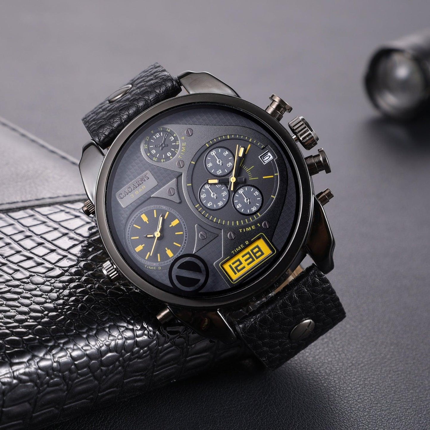 Men's Quartz Watch Double Inserts Casual Fashion - Aaryan Malik اريان مالك
