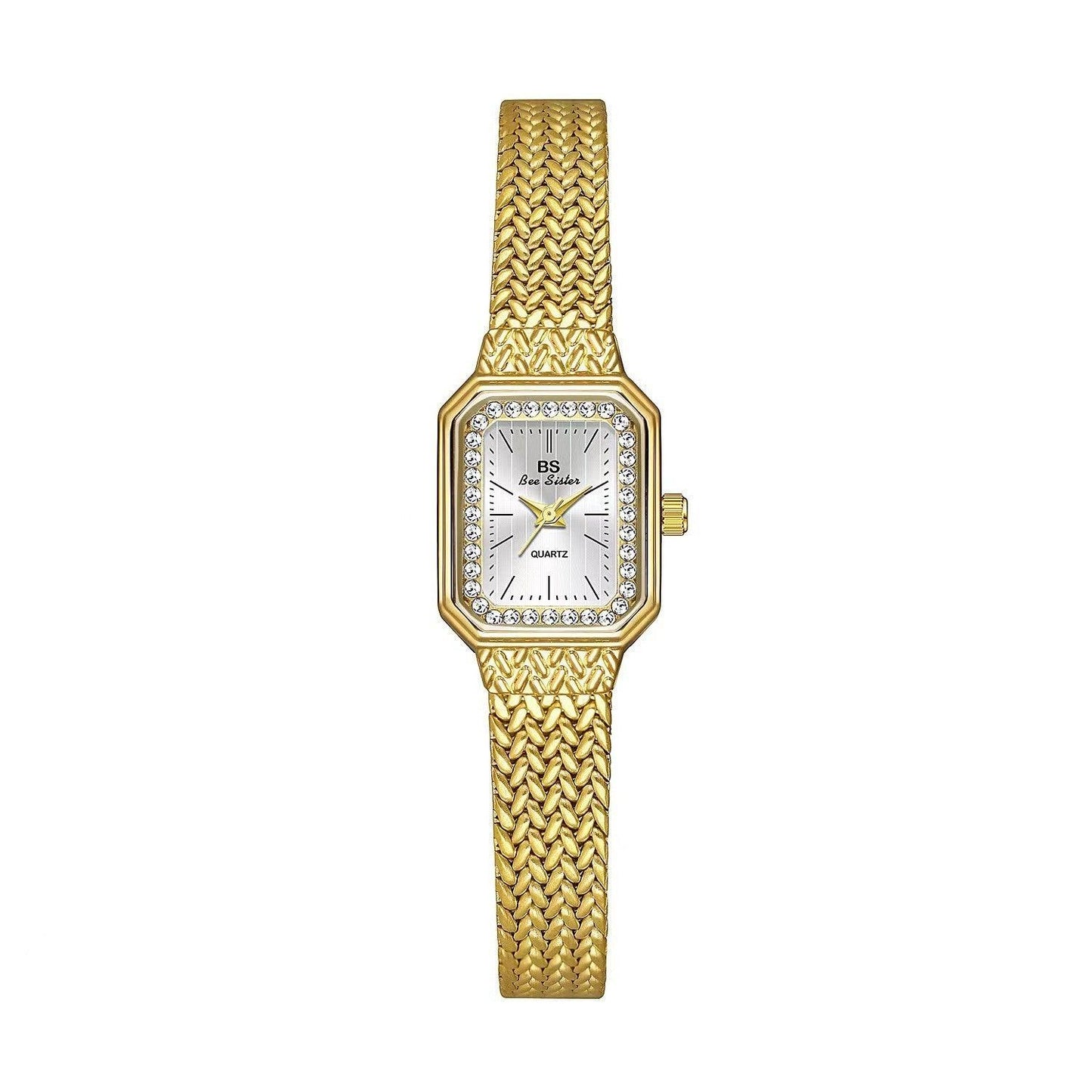 Wheat Table Simple Temperament Small Square Gold Watch - Aaryan Malik اريان مالك
