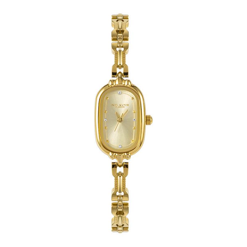 Medieval Small Retro Small Golden Watch Oval Light Luxury Artistic Fashion Quartz - Aaryan Malik اريان مالك