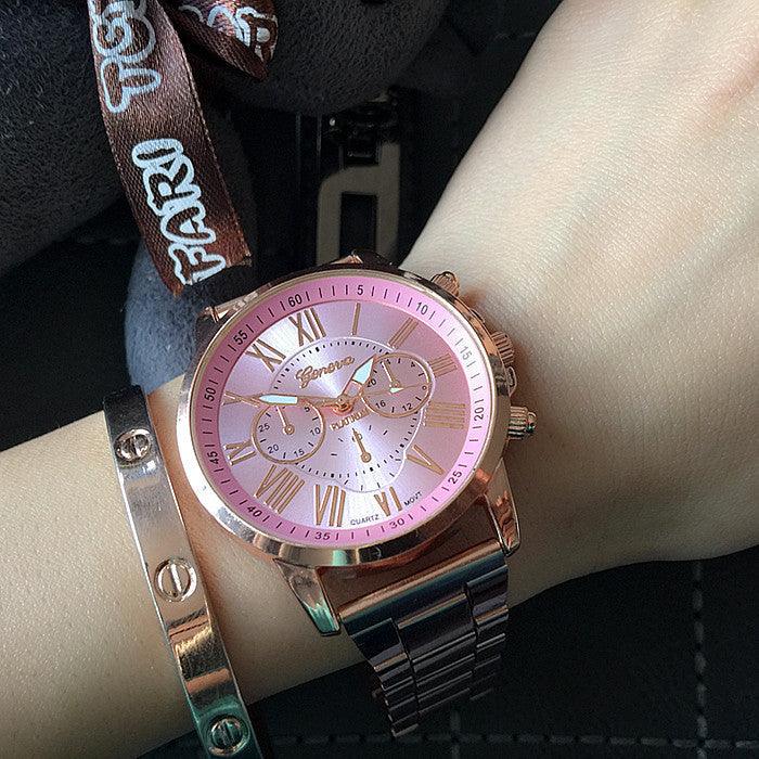 Women's Leisure Alloy Steel Belt Quartz Watch - Aaryan Malik اريان مالك