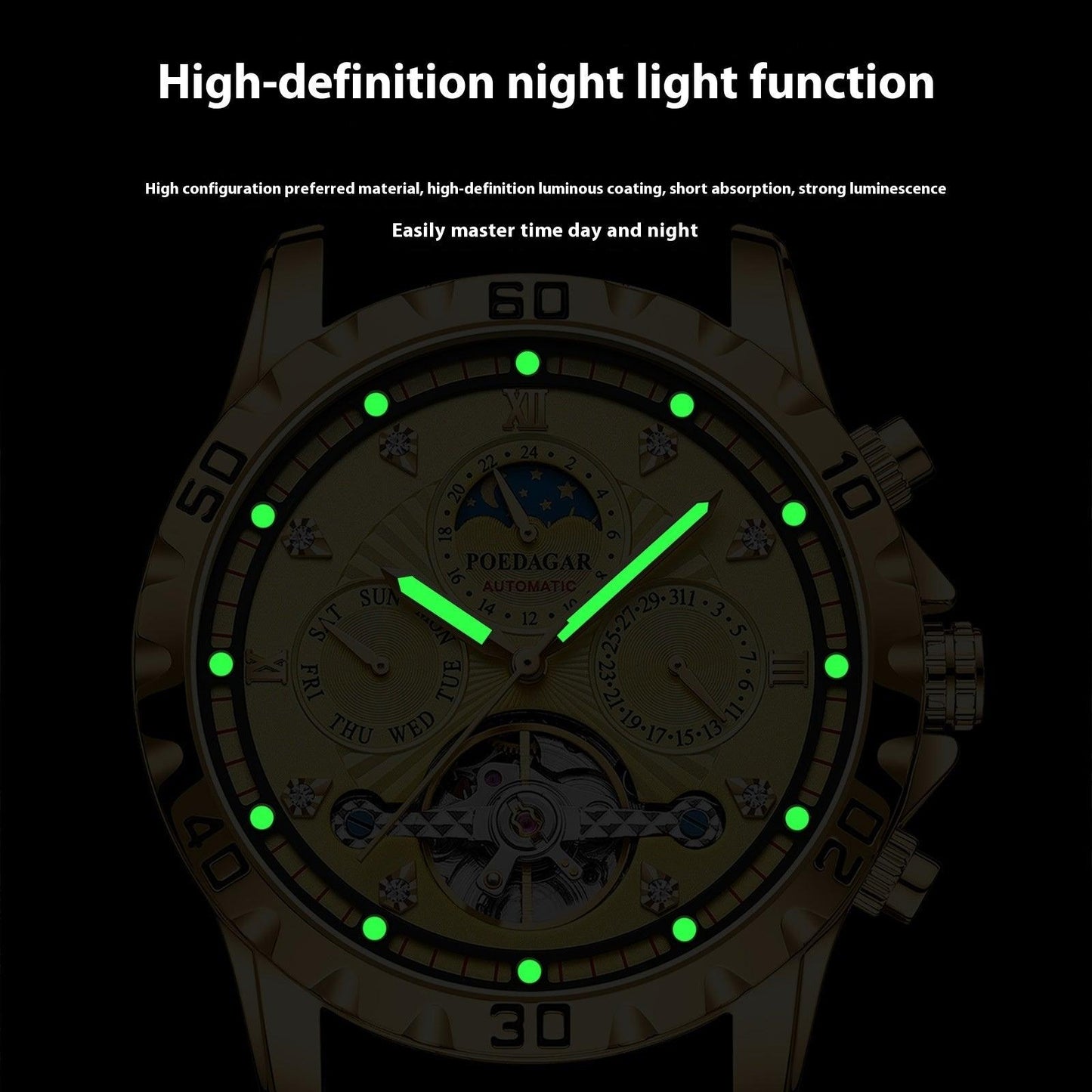 Men's Mechanical Watch Waterproof Luxury Multifunctional Men's Wrist Watch - Aaryan Malik اريان مالك