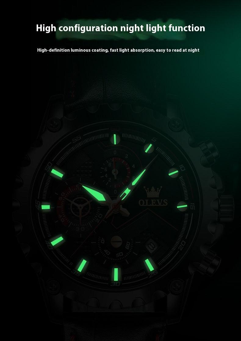 Luminous Large Dial Multifunctional Men's Watch - Aaryan Malik اريان مالك