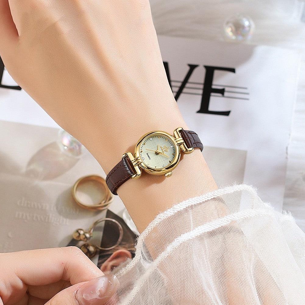 Retro Lightweight Small Kit Exquisite Watch Women's Belt Quartz Watch - Aaryan Malik اريان مالك