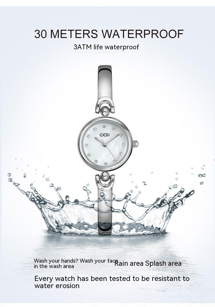 Simple Design Small Exquisite Round Dial Bangle Watch Quartz Watch - Aaryan Malik اريان مالك