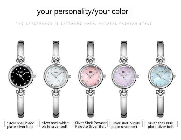 Simple Design Small Exquisite Round Dial Bangle Watch Quartz Watch - Aaryan Malik اريان مالك