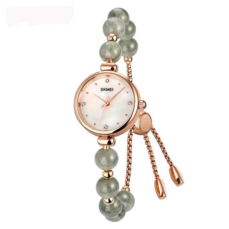 Fashionable All-match Elegant Women's Quartz Watch Pearl Natural Stone Strap Bracelet Watch - Aaryan Malik اريان مالك