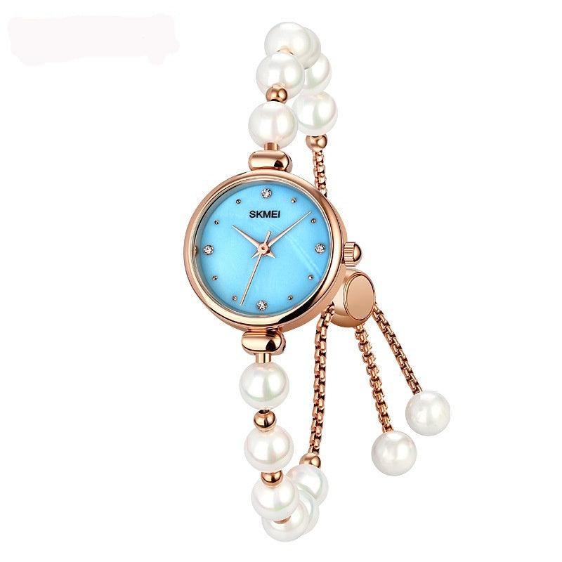 Fashionable All-match Elegant Women's Quartz Watch Pearl Natural Stone Strap Bracelet Watch - Aaryan Malik اريان مالك