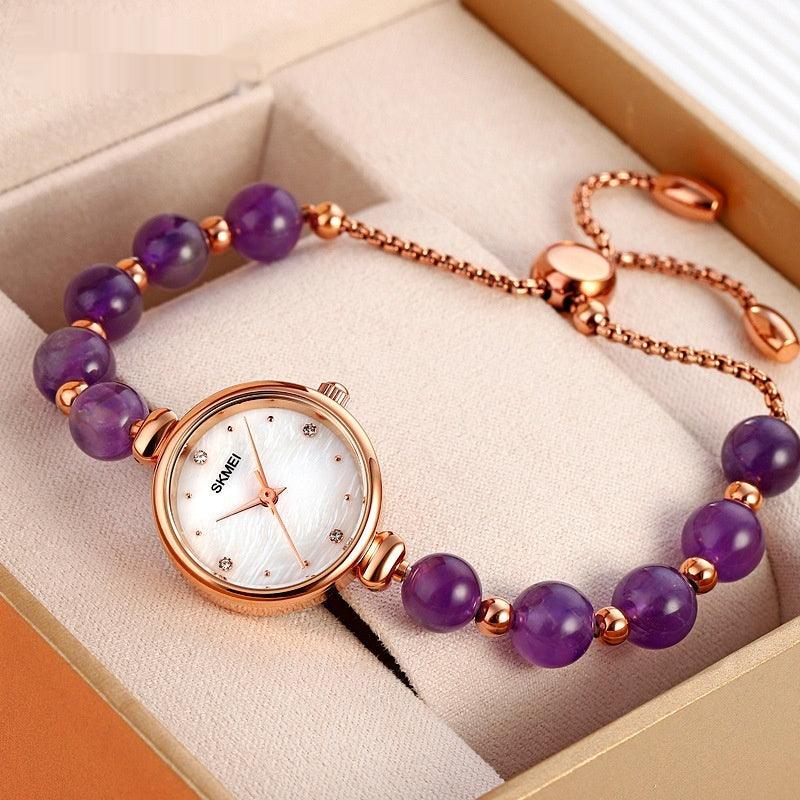 Fashionable All-match Elegant Women's Quartz Watch Pearl Natural Stone Strap Bracelet Watch - Aaryan Malik اريان مالك