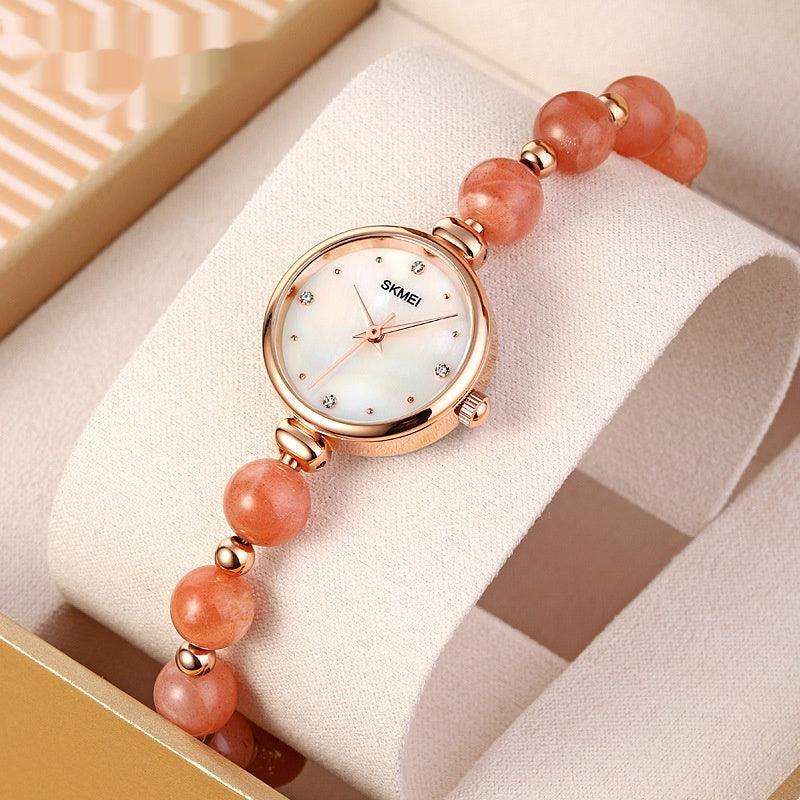 Fashionable All-match Elegant Women's Quartz Watch Pearl Natural Stone Strap Bracelet Watch - Aaryan Malik اريان مالك
