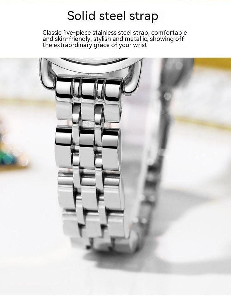 Niche Women's Good-looking Steel Belt Small Light Luxury Ins Birthstone Waterproof Fashion Quartz Watch - Aaryan Malik اريان مالك