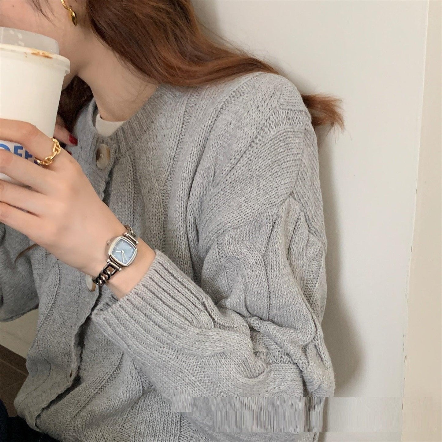 Ocean Blue Gradient Fritillary Small Sugar Cube Bracelet Women's Watch Light Luxury High Sense Ins - Aaryan Malik اريان مالك