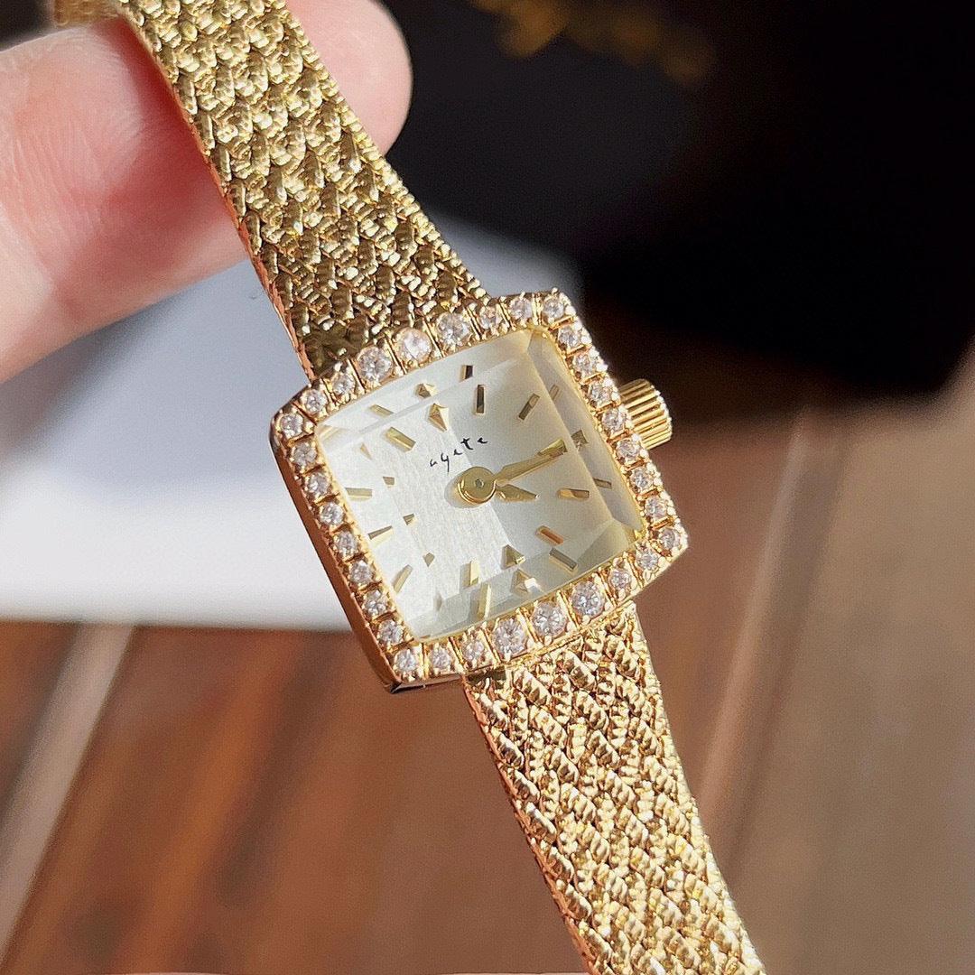 Zhonggu Small Golden Watch New Mini Delicate Square - Aaryan Malik اريان مالك