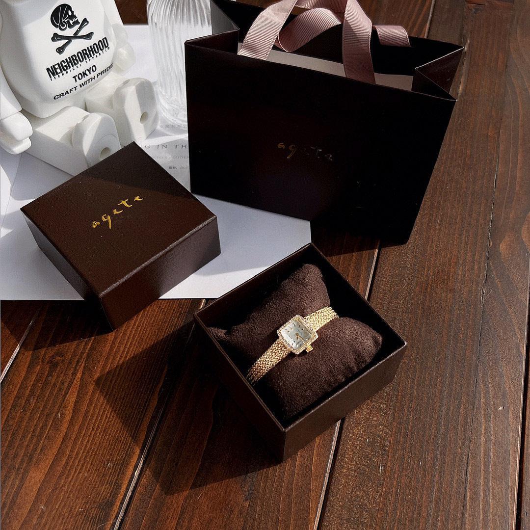 Zhonggu Small Golden Watch New Mini Delicate Square - Aaryan Malik اريان مالك