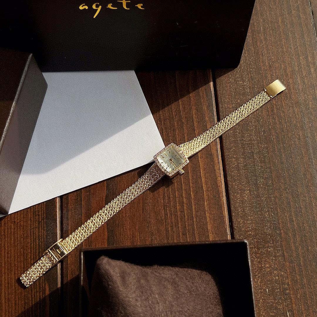 Zhonggu Small Golden Watch New Mini Delicate Square - Aaryan Malik اريان مالك