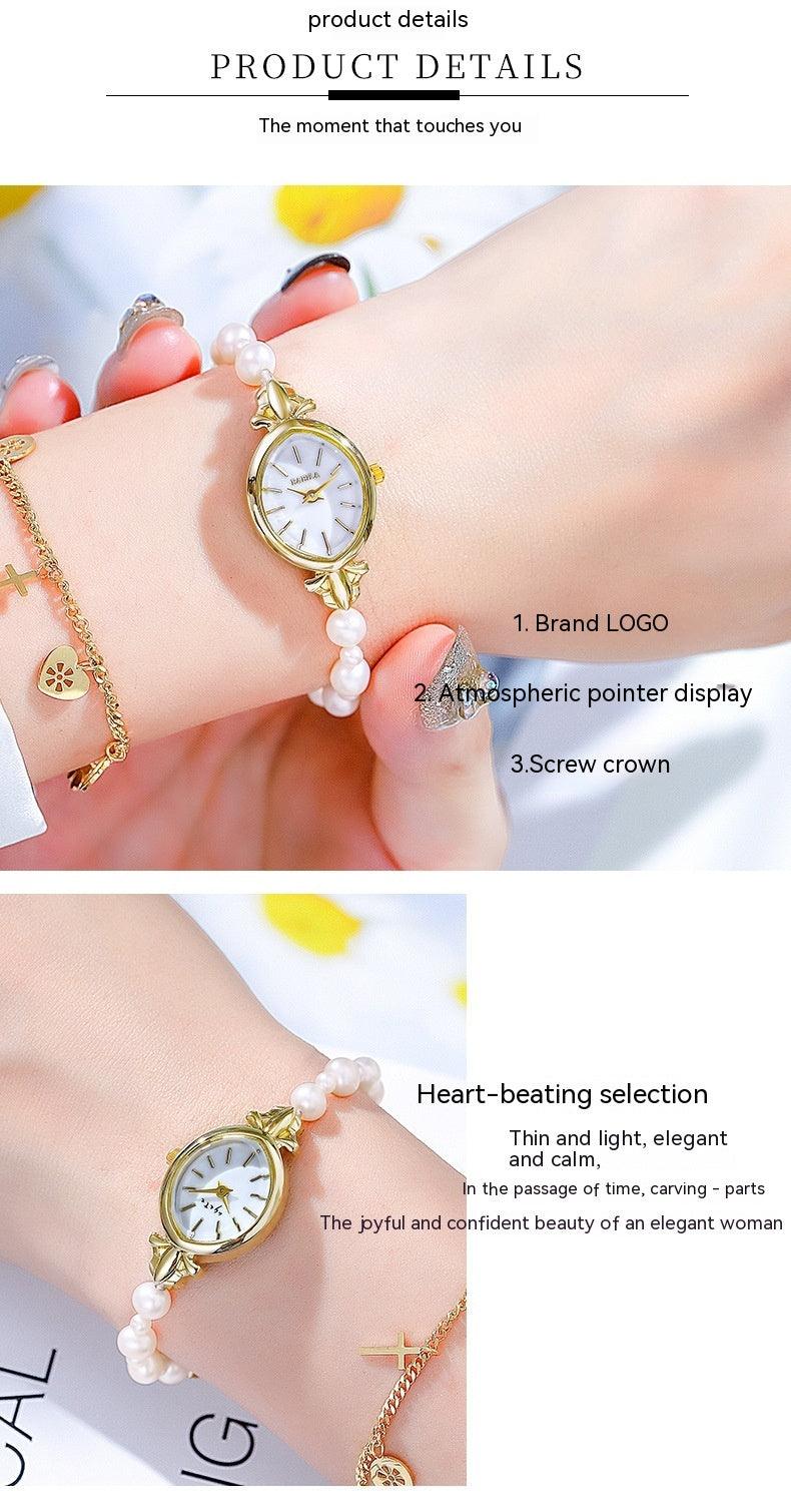 Natural Freshwater Pearl Watch Bracelet Strap Exquisite Quartz Women's Watch - Aaryan Malik اريان مالك
