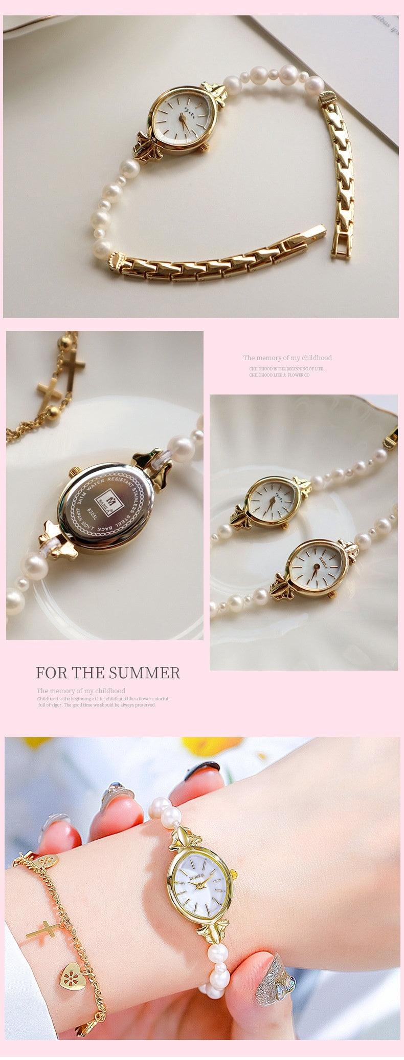 Natural Freshwater Pearl Watch Bracelet Strap Exquisite Quartz Women's Watch - Aaryan Malik اريان مالك