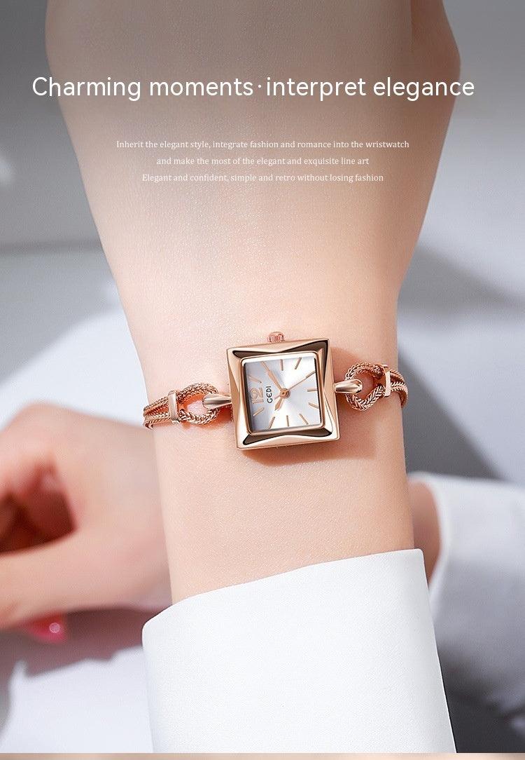 High-grade Simple Small Square Plate Alloy Bracelet Watch Antique Style - Aaryan Malik اريان مالك