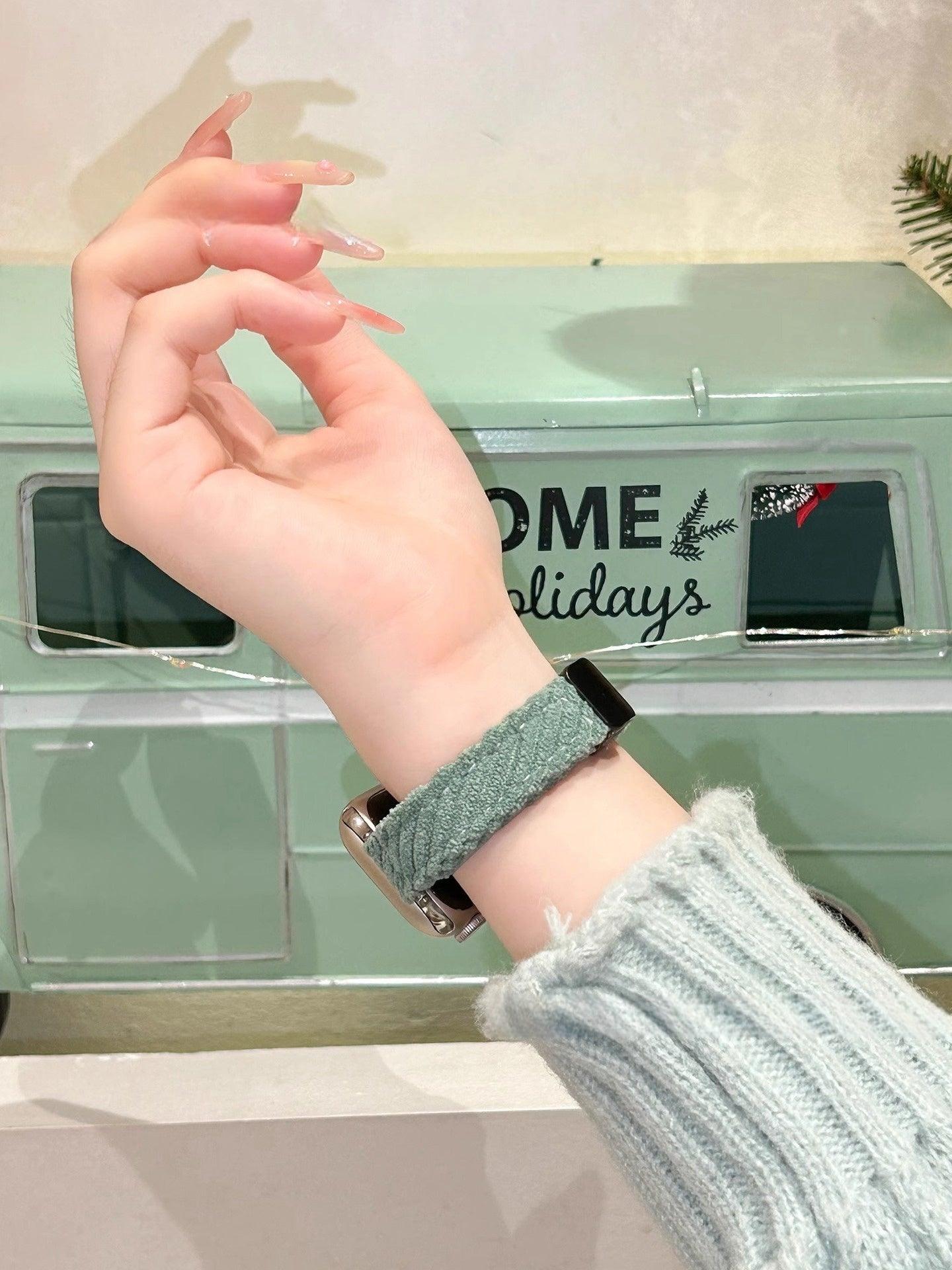 Watch Strap Fashion Casual Plush Knitted Autumn And Winter Women's - Aaryan Malik اريان مالك
