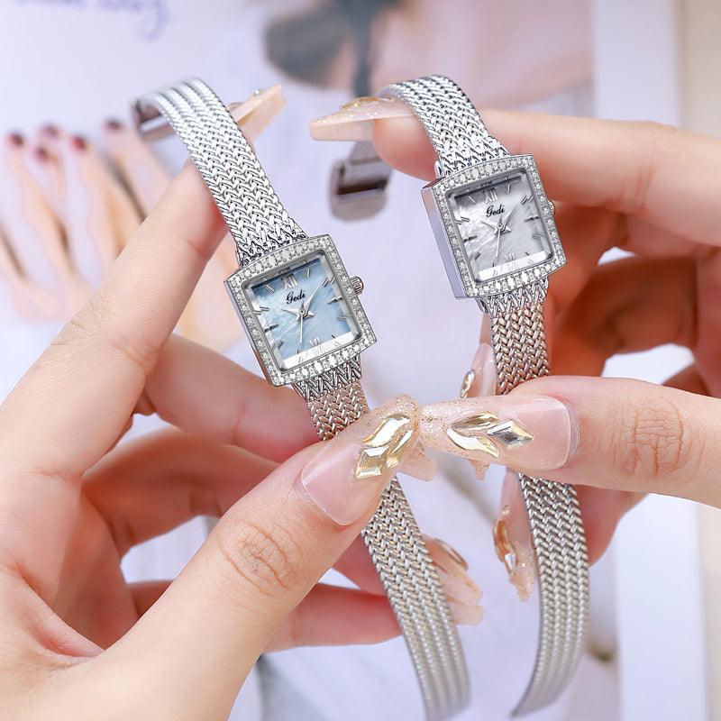 Niche Fritillary Light Luxury Square Plate Waterproof Quartz Watch - Aaryan Malik اريان مالك