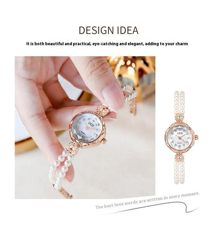 Women's Niche Creative And Slightly Luxury Pearls Strap Watch - Aaryan Malik اريان مالك