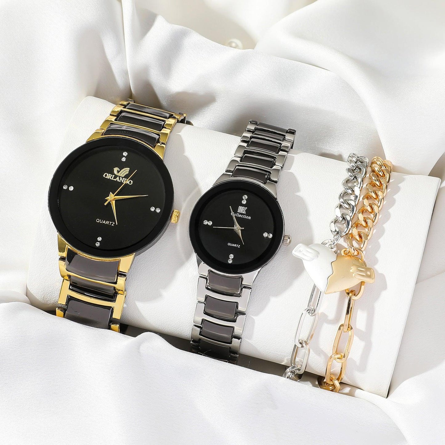 New Fashion Simple All-match Couple Watch Heart Bracelet Suit - Aaryan Malik اريان مالك
