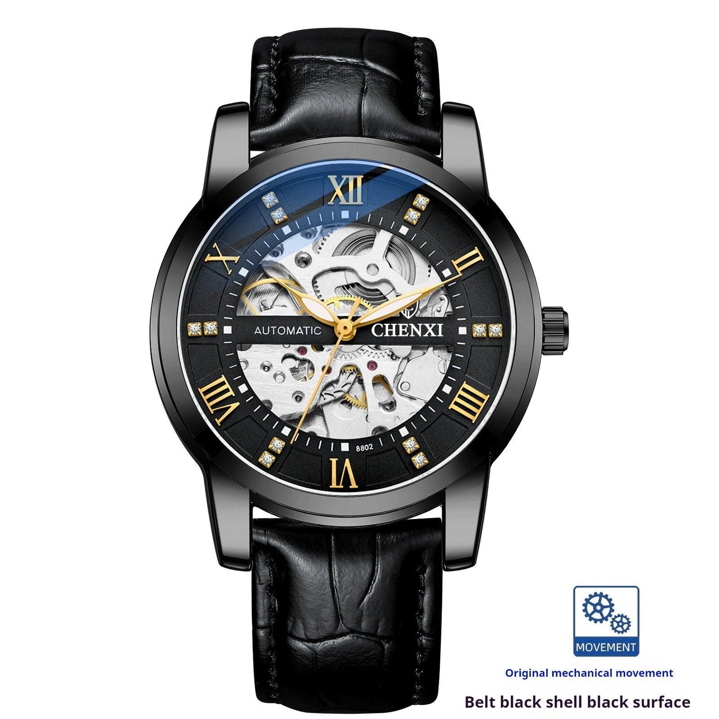 Hollow Automatic Mechanical Watch Belt Waterproof - Aaryan Malik اريان مالك