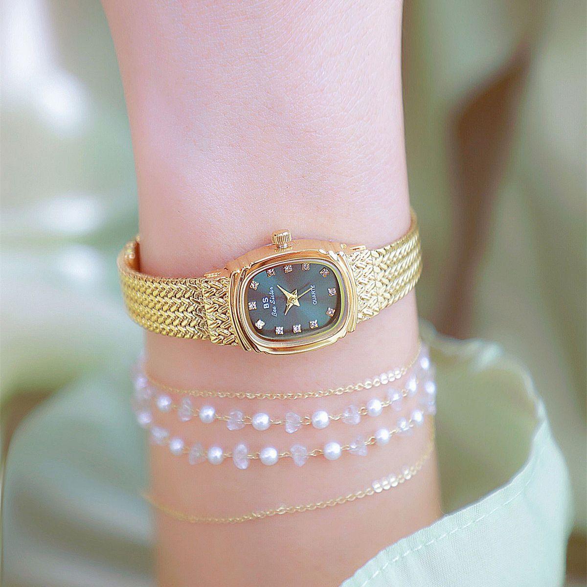Light Luxury INS Wheat Table Simple Temperament Small Golden Watch - Aaryan Malik اريان مالك