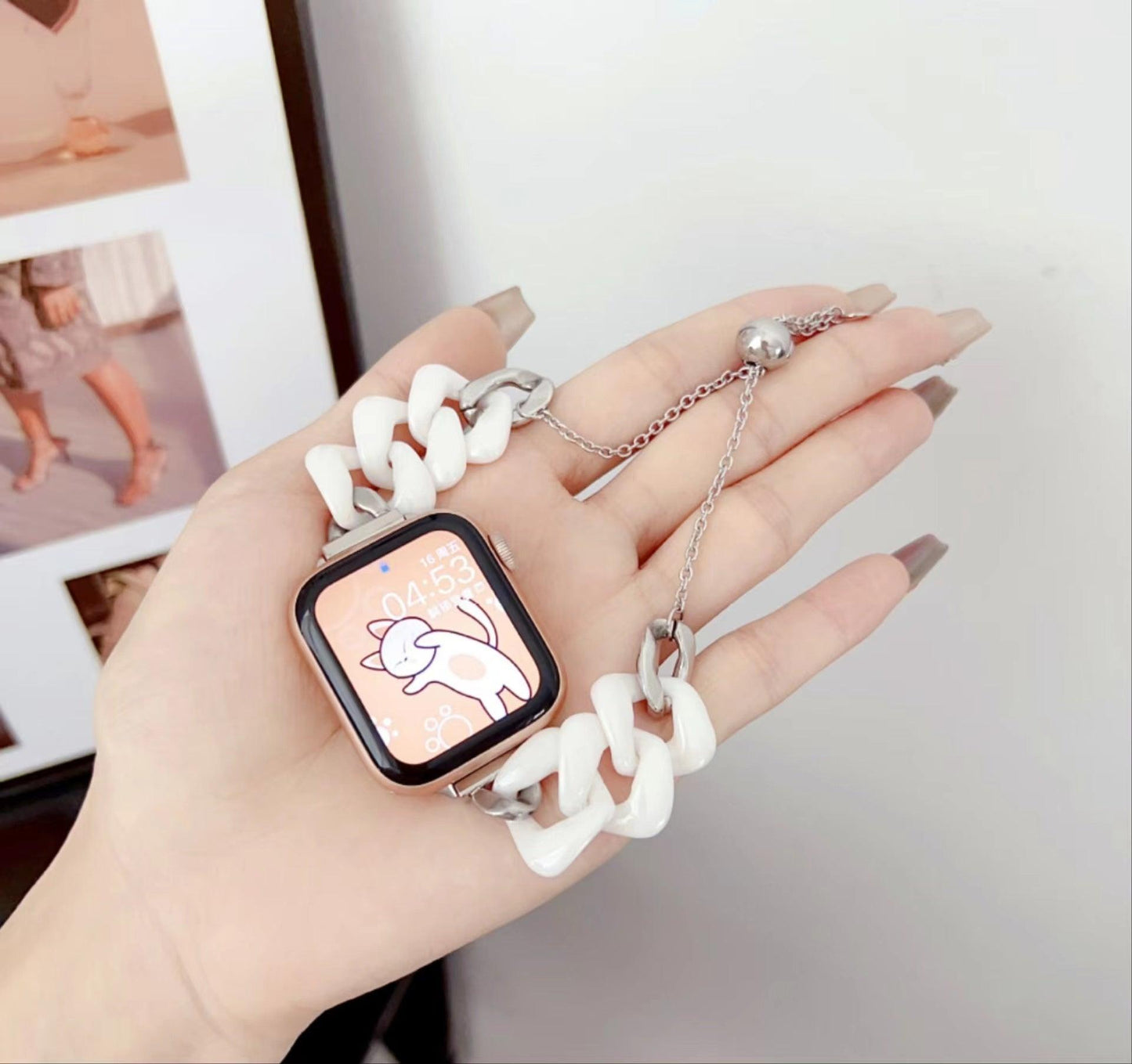 Watch Ceramic Stainless Steel Chain Metal Strap - Aaryan Malik اريان مالك