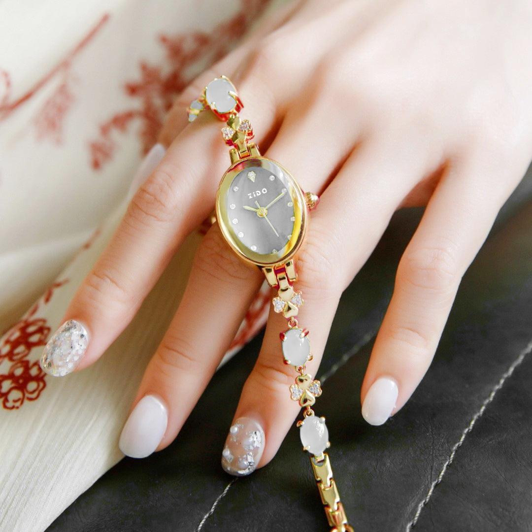 Simple Fashion Temperament Entry Lux Quartz Diamond Waterproof Women's Wrist Watch - Aaryan Malik اريان مالك
