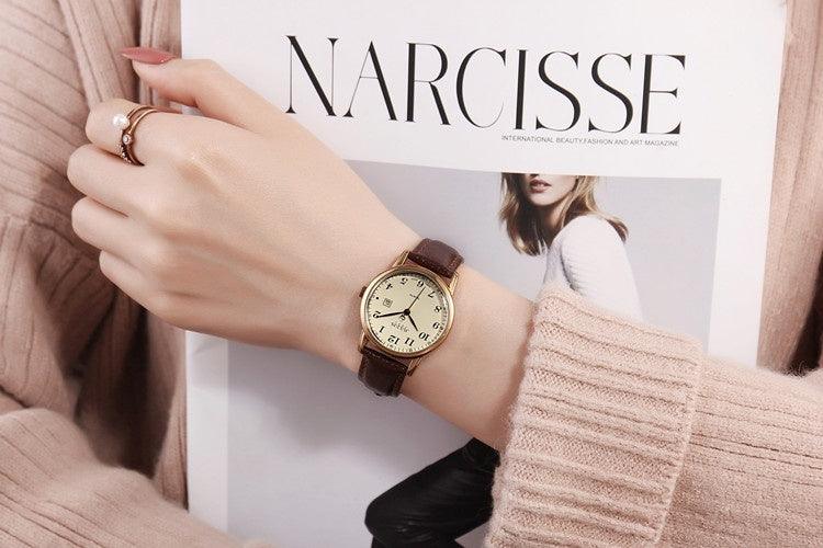 Retro Women's Simple Digital Calendar Casual Watch - Aaryan Malik اريان مالك