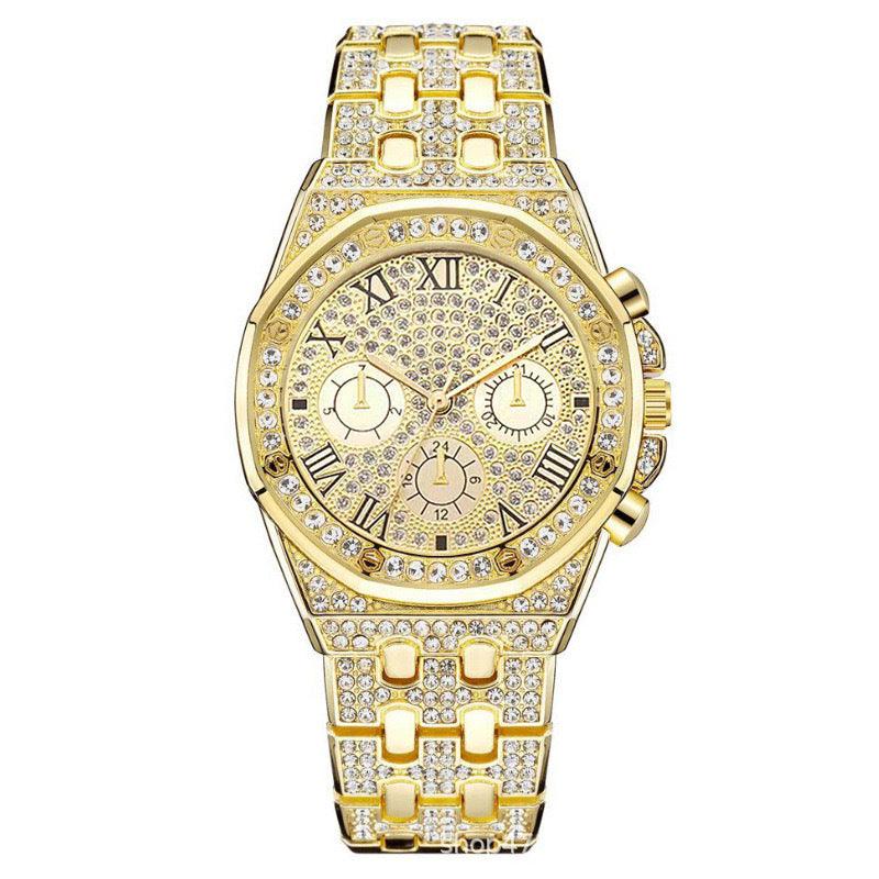 Watch Men's Diamond Large Dial Quartz Watch - Aaryan Malik اريان مالك