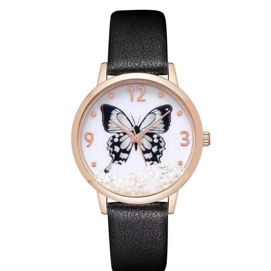 Women's Fashion Numbers Rhinestone Butterfly Quartz Watch - Aaryan Malik اريان مالك