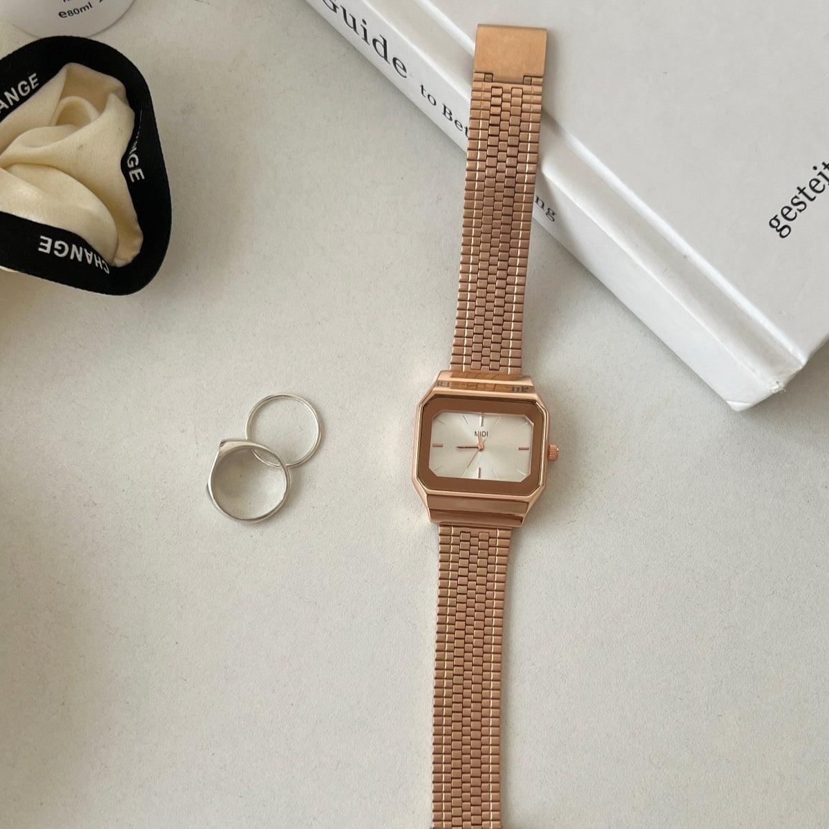 Light Luxury Cold Style High-grade Square Large Dial Watch For Women - Aaryan Malik اريان مالك