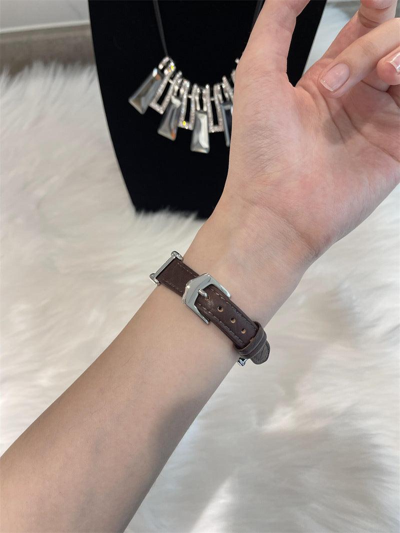 Woven Metal Diamond Strap Suitable For Watch Leather Wristband - Aaryan Malik اريان مالك
