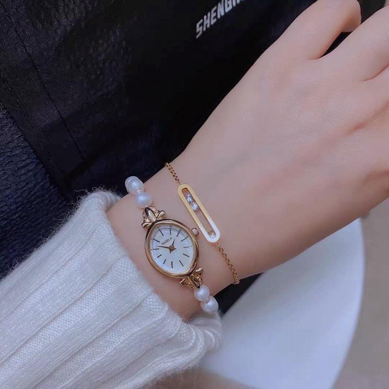 Natural Freshwater Pearl Watch Bracelet Strap Exquisite Quartz Women's Watch - Aaryan Malik اريان مالك