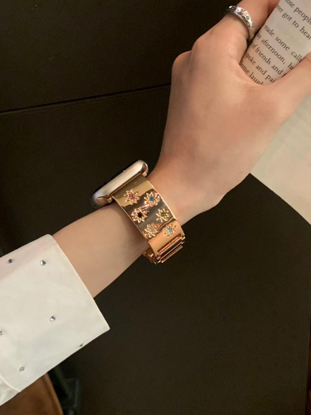 Strap Asterism Bracelet Metal Colorful Crystals - Aaryan Malik اريان مالك