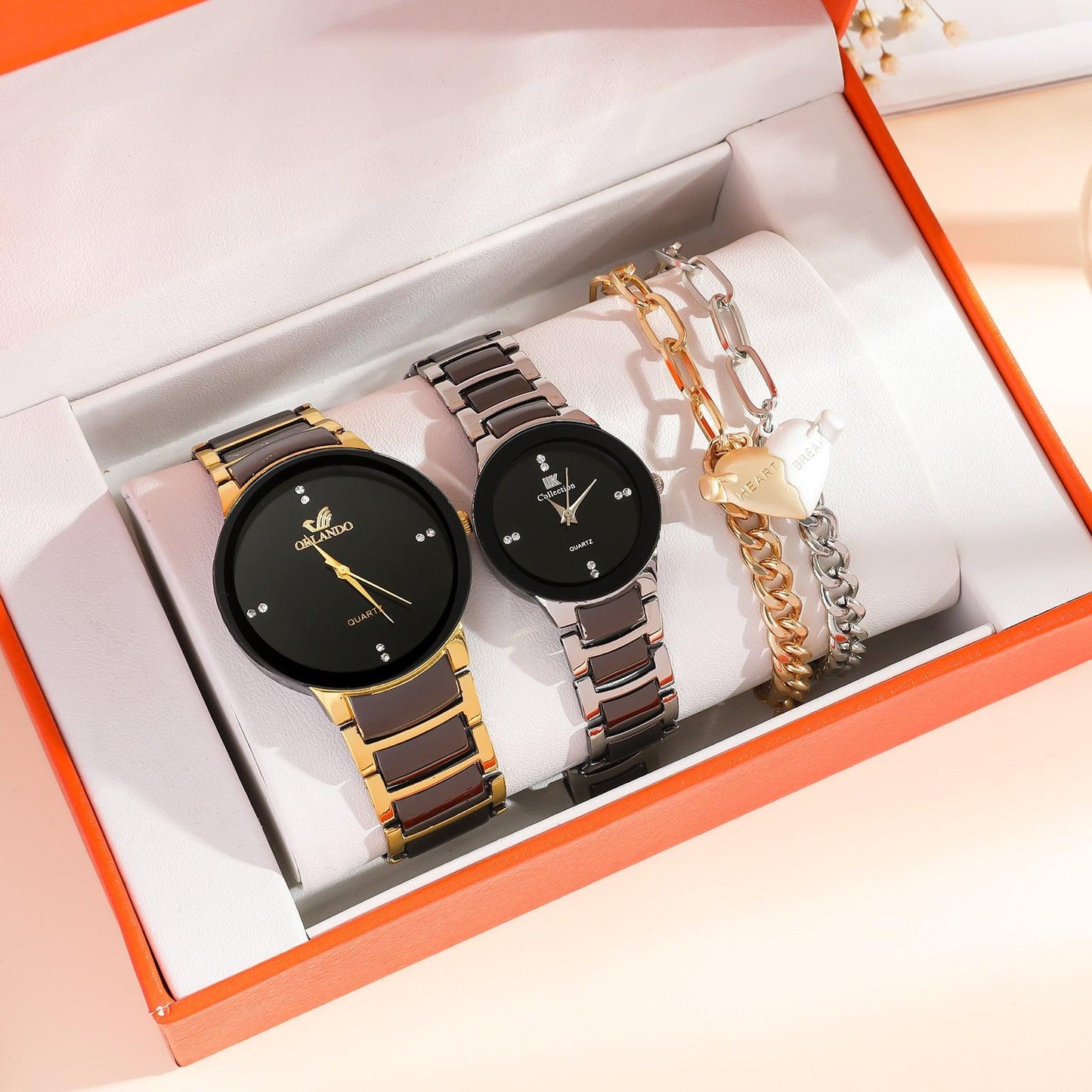 New Fashion Simple All-match Couple Watch Heart Bracelet Suit - Aaryan Malik اريان مالك