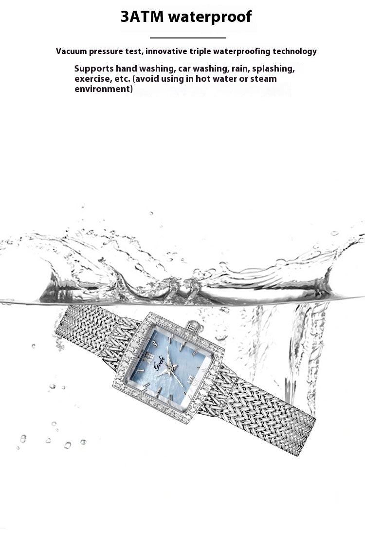 Niche Fritillary Light Luxury Square Plate Waterproof Quartz Watch - Aaryan Malik اريان مالك