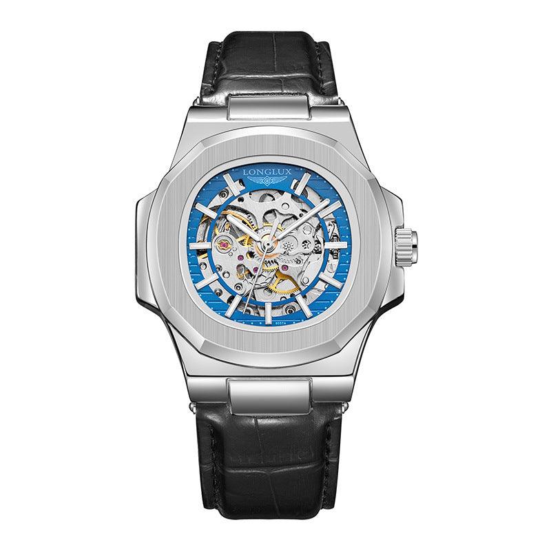 Barrel-shaped Leather Belt Men's Waterproof Mechanical Watch - Aaryan Malik اريان مالك