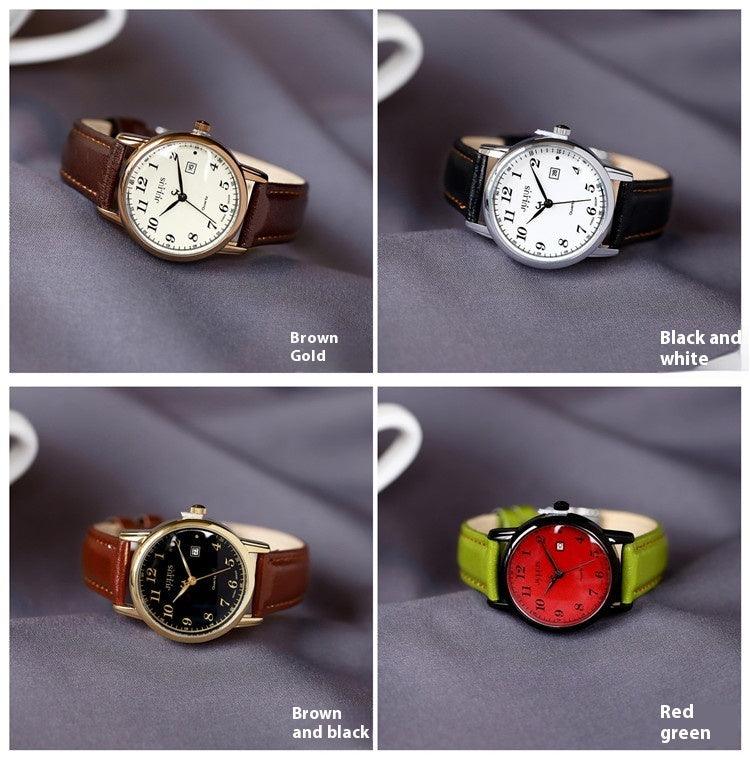 Retro Women's Simple Digital Calendar Casual Watch - Aaryan Malik اريان مالك