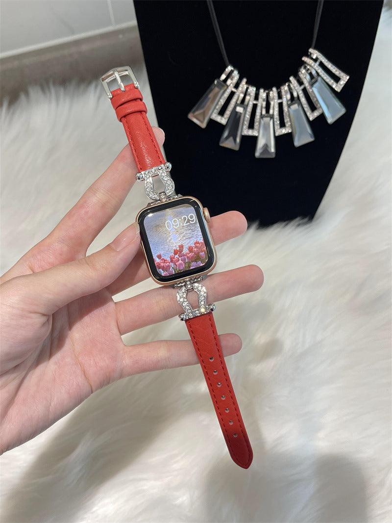 Woven Metal Diamond Strap Suitable For Watch Leather Wristband - Aaryan Malik اريان مالك