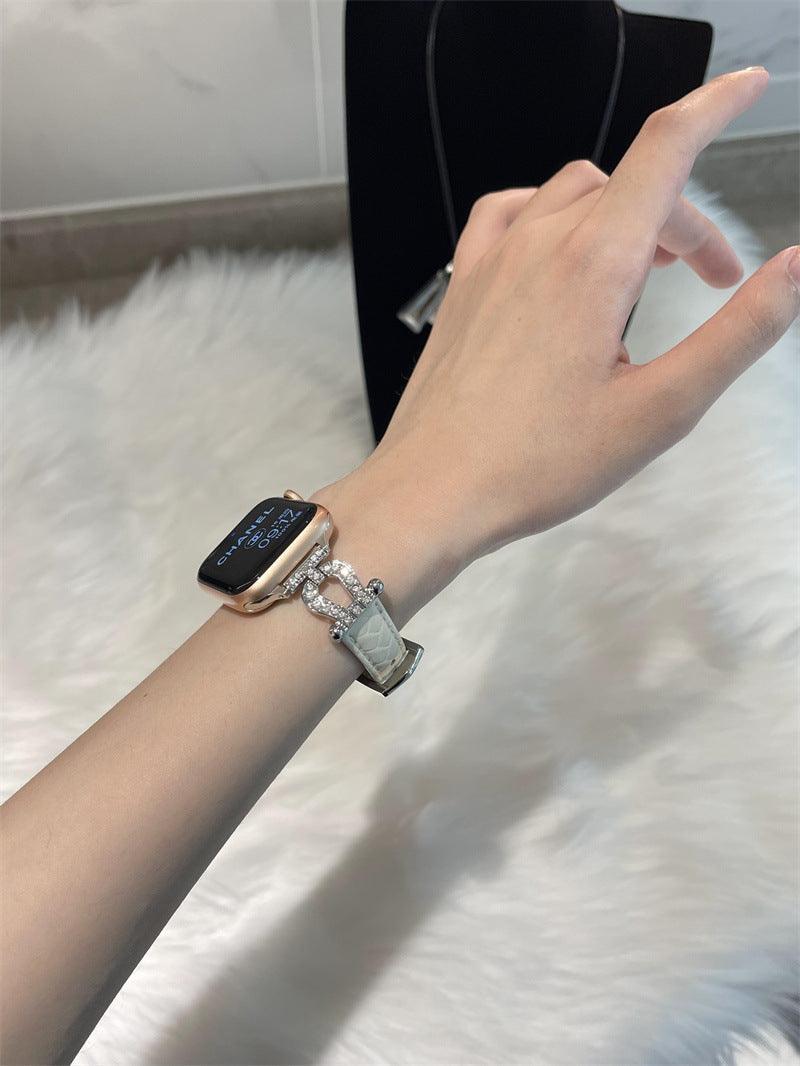 Woven Metal Diamond Strap Suitable For Watch Leather Wristband - Aaryan Malik اريان مالك