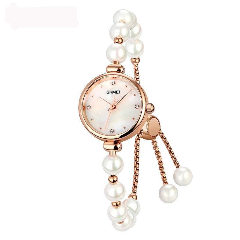 Fashionable All-match Elegant Women's Quartz Watch Pearl Natural Stone Strap Bracelet Watch - Aaryan Malik اريان مالك