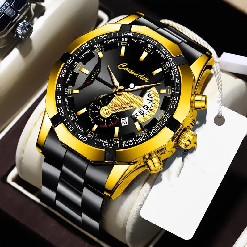 Automatic Movement Watch Men's Calendar Waterproof Luminous Non-mechanical Watch Large Dial - Aaryan Malik اريان مالك