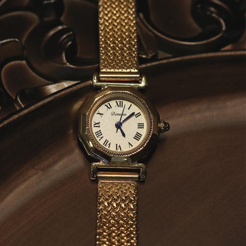 Octagonal Retro Mid-ancient Steel Watch Women - Aaryan Malik اريان مالك