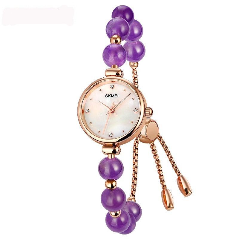Fashionable All-match Elegant Women's Quartz Watch Pearl Natural Stone Strap Bracelet Watch - Aaryan Malik اريان مالك