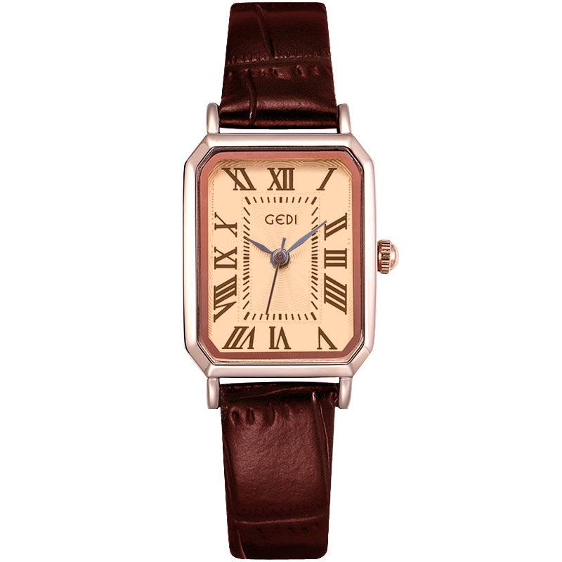 Women's Retro Elegant Waterproof Belt Small Square Watch - Aaryan Malik اريان مالك